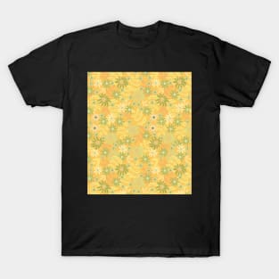 Retro All Over Floral Yellow and Green T-Shirt